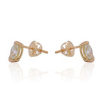 Estate 18K Yellow Gold Diamond Stud Earrings I // New