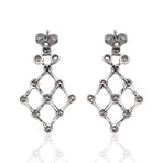 14K White Gold Diamond Earrings I // New