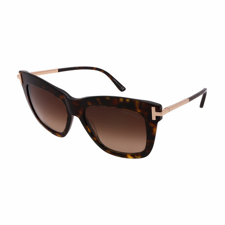 Women's Square FT0822 52F Sunglasses // Havana + Brown Gradient - Tom ...