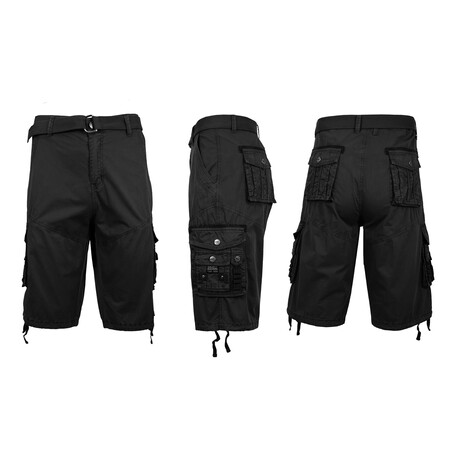 Cotton Cargo Shorts // Black (30)