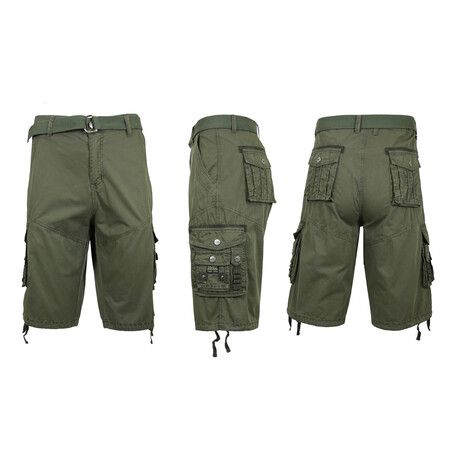Cotton Cargo Shorts // Olive (30)
