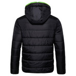 Matt Puffer Jacket // Black + Green (XL)