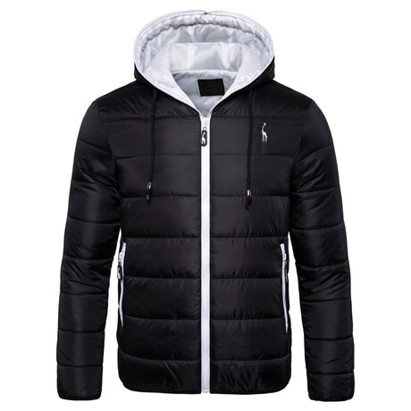Matt Puffer Jacket // Black + White (XS)