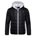 Matt Puffer Jacket // Black + White (L)