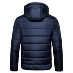 Matt Puffer Jacket // Dark Blue + White (XL)