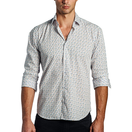 Jacob Men's Long Sleeve Shirt // White Print (S)