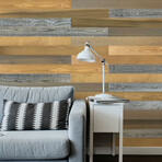 Gold/Brown/Gray Mixed Colors Wood Wall Planks V3 (6 Planks // 10 sq. feet area)