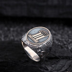 Harley Davidson 1 Silver Design Ring // Oxidized Silver (14)