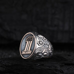Harley Davidson 1 Silver Design Ring // Oxidized Silver (14)