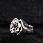 Revolver Rullette Design Silver Ring // Oxidized Silver (9)