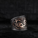 Dragon Design Ring // Oxidized Silver (9)