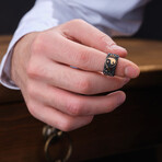 Yin-Yang Silver Design Ring // Oxidized Silver (9)