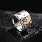 Poker Rose Silver Design Ring // Oxidized Silver (9)