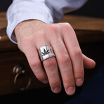 Skull Design Silver Ring // Oxidized Silver (9)