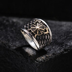 Sword + Double Axe Ring // Oxidized Silver (9)