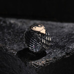 Yin-Yang Silver Design Ring // Oxidized Silver (9)