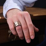 Poker Rose Silver Design Ring // Oxidized Silver (9)