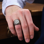 Ivy Design Silver Men's Ring // Oxidized Silver (9)