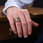 Eye of Horus Silver Design Ring // Oxidized Silver (9)