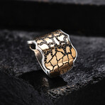 Black Micro Stones Silver Ring // Oxidized Silver (9)