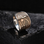 Eye of Horus Silver Design Ring // Oxidized Silver (9)