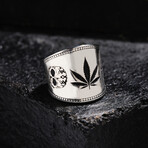 Skull Design Silver Ring // Oxidized Silver (9)