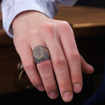 Citrine Stone Silver Ring // Oxidized Silver (9)