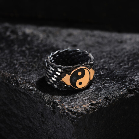 Yin-Yang Silver Design Ring // Oxidized Silver (9)