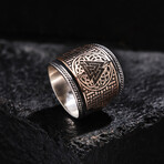 Valknut Design Silver Ring // Oxidized Silver (9)