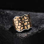 Black Micro Stones Silver Ring // Oxidized Silver (9)