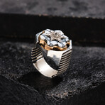 Arizona Chalchuite Stone Silver Ring // Oxidized Silver (9)