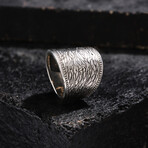 Earth Design Silver Men's Ring // Oxidized Silver (9)