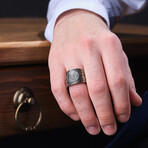 Leon King Silver Ring // Oxidized Silver (9)