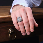 Harley Davidson 1 Silver Design Ring // Oxidized Silver (14)