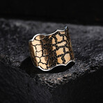 Black Micro Stones Silver Ring // Oxidized Silver (9)