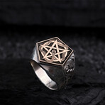 Snake + Star Design Ring // Oxidized Silver (9)