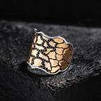 Black Micro Stones Silver Ring // Oxidized Silver (9)