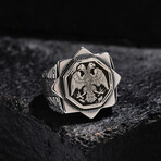Double-Headed Eagle Design Ring // Oxidized Silver (9)