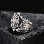 Double-Headed Eagle Design Ring // Oxidized Silver (9)