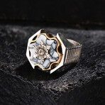 Arizona Chalchuite Stone Silver Ring // Oxidized Silver (9)