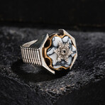 Arizona Chalchuite Stone Silver Ring // Oxidized Silver (9)
