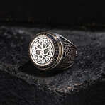 Ivy Design Silver Men's Ring // Oxidized Silver (9)