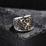 Sword + Double Axe Ring // Oxidized Silver (9)