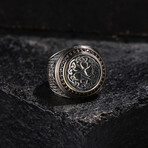 Ivy Design Silver Men's Ring // Oxidized Silver (9)