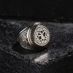 Ivy Design Silver Men's Ring // Oxidized Silver (9)