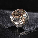 Citrine Stone Silver Ring // Oxidized Silver (9)