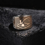 Eye of Horus Silver Design Ring // Oxidized Silver (9)