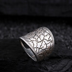 Antique Wall Design Ring // Oxidized Silver (9)