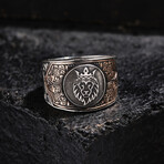 Leon King Silver Ring // Oxidized Silver (9)