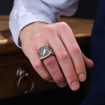 Musician Silver Design Ring // Oxidized Silver (9)